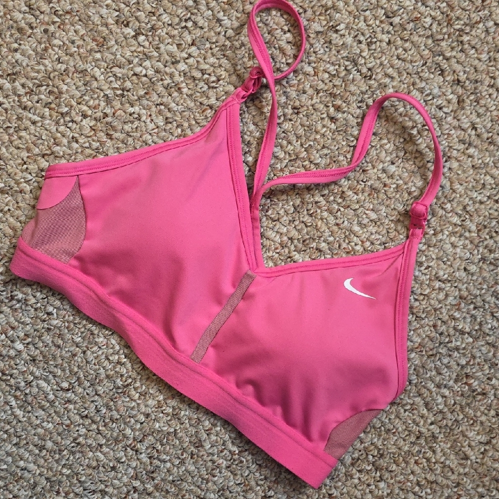 Nike Pink Sports Bra with Mesh Panels